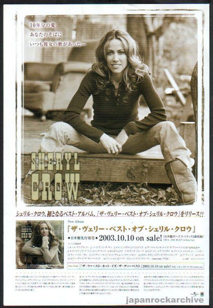 Sheryl Crow 2003/11 The Very Best Of Japan album promo ad – Japan Rock  Archive