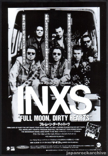 INXS 1994/01 Full Moon, Dirty Hearts Japan album promo ad