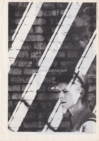 David Bowie 1984/01 Japanese music press cutting clipping - photo pinup / mini poster