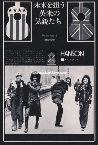 Hanson 1974/04 Japanese music press cutting clipping - photo pinup poster