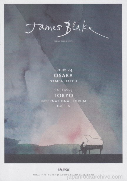 James Blake 2017 Japan tour concert gig flyer handbill