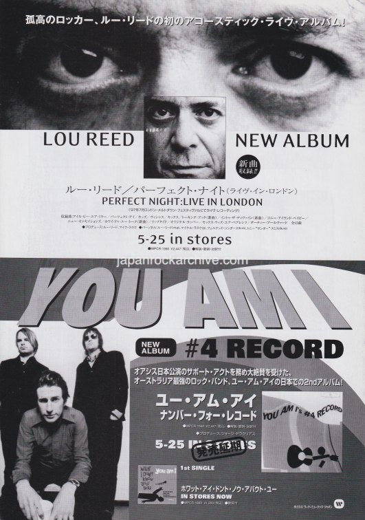 Lou Reed 1998/06 Perfect Night Live In London Japan album promo ad