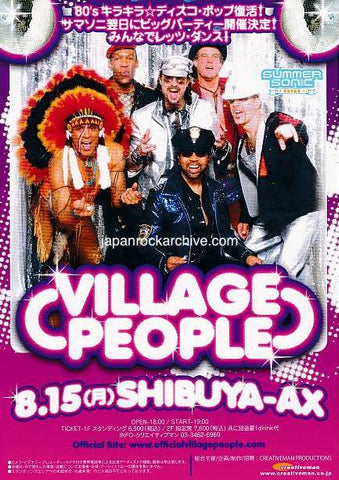 Village People 2011 Japan tour concert gig flyer handbill