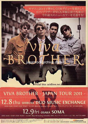 Viva Brother 2011 Japan tour concert gig flyer handbill