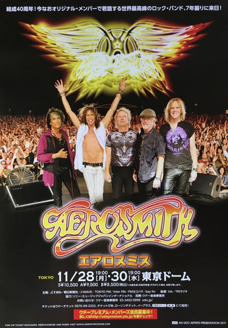 Aerosmith 2011 Japan concert tour gig flyer