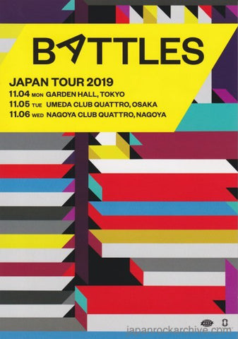 Battles 2019 Japan tour concert gig flyer handbill